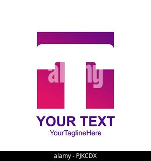 Initial letter T logo template colorful square design for business and company identity Stock Vector
