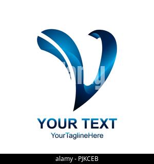 Initial letter V logo template colored blue design for business and company identity Stock Vector