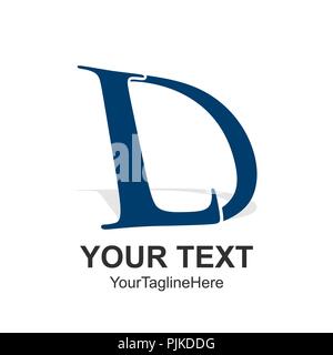 Initial letter D or LD logo design template element colored blue for business and company identity Stock Vector