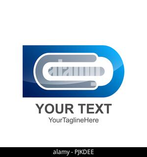 Initial letter DE logo design template element colored blue for business and company identity Stock Vector