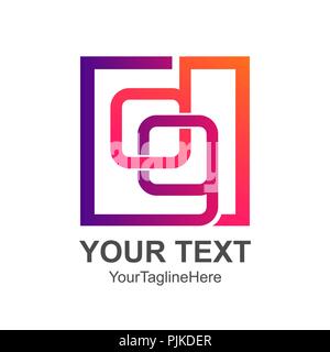 Initial letter DG logo design template element colorful square for business and company identity Stock Vector