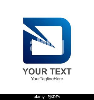 Initial letter D logo design template element colored blue for business and company identity Stock Vector