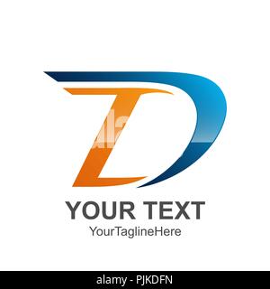Initial letter D logo template colored blue orange design for business and company identity Stock Vector