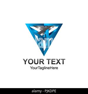 3d Abstract triangle vector logo concept illustration. Pyramid triangle logo. Financial stability concept logo sign. Geometric logo sign. Vector logo  Stock Vector