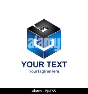 Modern Logo of a stylized 3d cube, cube isometric, 3D abstract geometric technology symbol, Volume Logo Colorful. 3d Vector Design. Corporate identity Stock Vector