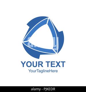 Creative abstract triangle vector logo design template element. Colored blue concept icon Stock Vector