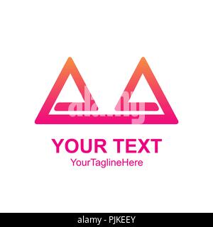 Creative abstract double triangle vector logo design template element. Colorful concept icon Stock Vector