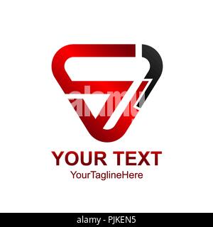 Initial letter SJ logo design template element colored black red triangle round for business and company identity Stock Vector