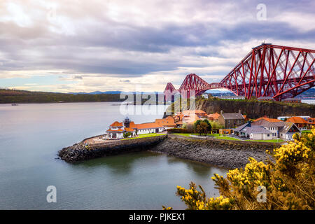 The Forth Bridge as seen from North Queensferry Stock Photo