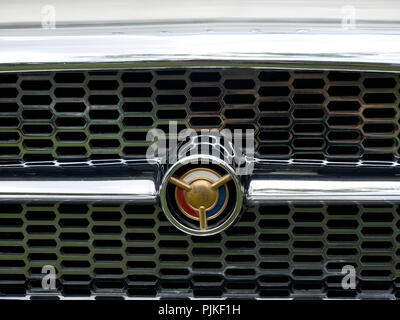 Details of american 50s cars during an exhibition in Medellín Colombia front grille of a White buick Stock Photo