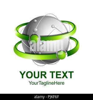 Creative abstract 3d sphere orbits vector logo design template element ...