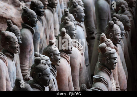 Xian, China - August 6, 2012: Detail of Terracotta Warriors near the city of Xian in China Stock Photo