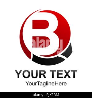 Initial letter B logo design template element colored black red circle for business and company identity Stock Vector
