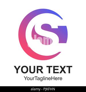 Initial letter CS or S logo design template element Circle colorful for business and company identity Stock Vector