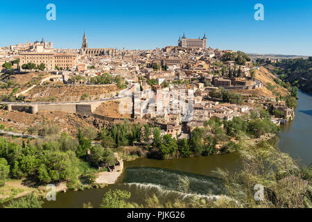 Spain, Toledo, view from the south bank of the Tagus river Stock Photo