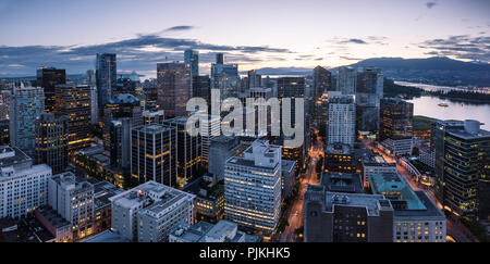 Over the rooftops of the city, Vancouver, British Columbia, Canada Stock Photo