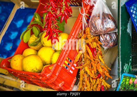 fruit and vegetables on sale in typical shop in Italy Stock Photo