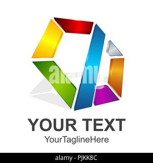 Letter Z vector logo symbol in the colorful hexagonal on white background. Vector template for your design Stock Vector