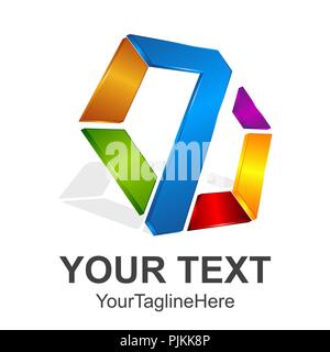 Letter Z vector logo symbol in the colorful hexagonal on white background. Vector template for your design Stock Vector