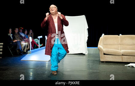 Theatre company de Dijlezonen playing De Vrek from Molière, directed by Gie Beullens (Belgium, 22/01/2015) Stock Photo