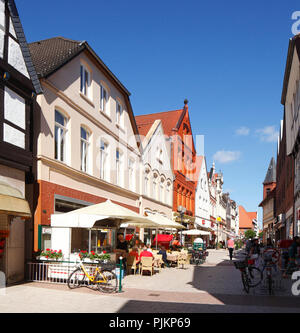 Verden, Germany, pedestrian street in the center of town Stock Photo ...