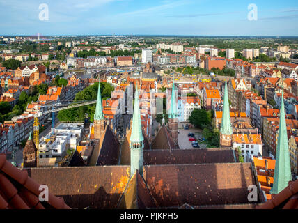 Gdansk, view from St. Mary's Church, Old Town of Gdansk, Danzig, Pomorskie, Pomeranian Voivodeship, Poland Stock Photo
