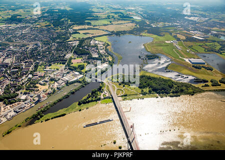 Lippe estuary and Rhine flood, rebuilding of the Lippe - Wesel, Lower Rhine, North Rhine-Westphalia, Germany Stock Photo