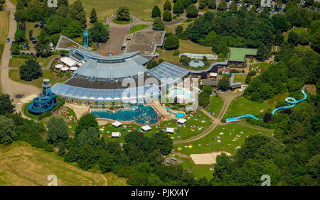 Bochum, waterpark Heveney - the thermal bath in the Ruhr valley - Kemnade leisure center, outdoor pool on the edge of the Kemnade reservoir, Witten, Ruhr area, North Rhine-Westphalia, Germany Stock Photo