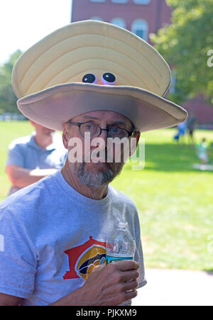 A l'quohog' hat at a Rotary Club event in Hyannis, Massachusetts, on Cape Cod, USA Stock Photo