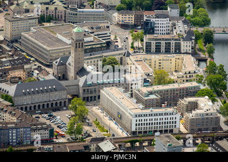 Ruhrbania at the Ruhr, Mülheim Center, Town Hall, Mülheim an der Ruhr, Ruhr area, North Rhine-Westphalia, Germany Stock Photo