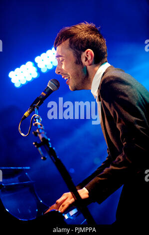 Flemish singer/composer Gustaph at the Radio 1 Sessies (Belgium, 13/10/2010) Stock Photo