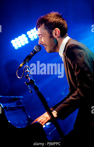 Flemish singer/composer Gustaph at the Radio 1 Sessies (Belgium, 13/10/2010) Stock Photo