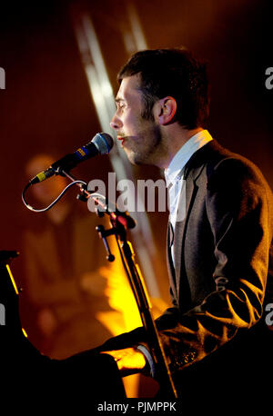 Flemish singer/composer Gustaph at the Radio 1 Sessies (Belgium, 13/10/2010) Stock Photo