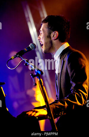 Flemish singer/composer Gustaph at the Radio 1 Sessies (Belgium, 13/10/2010) Stock Photo