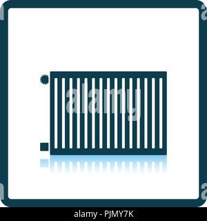 Icon of Radiator. Shadow reflection design. Vector illustration. Stock Vector