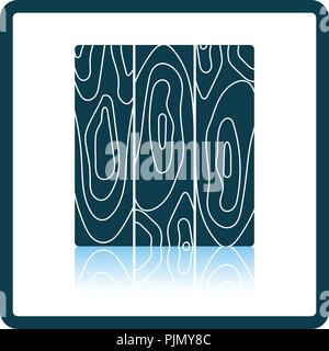 Icon of parquet plank pattern. Shadow reflection design. Vector illustration. Stock Vector