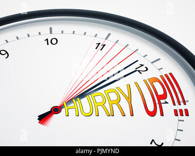 Aftrekken Hoes Heb geleerd An image of a nice clock with hurry up Stock Photo - Alamy