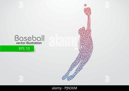 Silhouette of a baseball player. Color can be changed in one click. Vector illustration Stock Vector