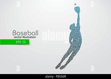 Silhouette of a baseball player. Color can be changed in one click. Vector illustration Stock Vector