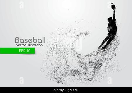 Silhouette of a baseball player. Color can be changed in one click. Vector illustration Stock Vector