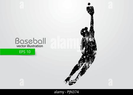 Silhouette of a baseball player. Color can be changed in one click. Vector illustration Stock Vector