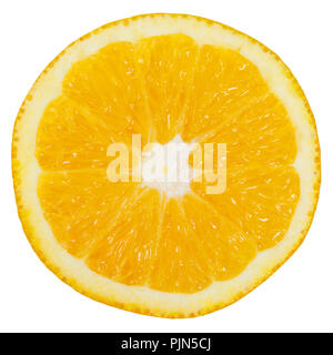 Orange slice fruit sliced isolated on a white background Stock Photo