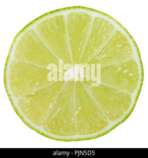 Lime slice fruit sliced isolated on a white background Stock Photo