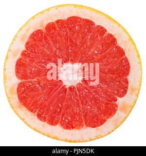 Grapefruit slice fruit sliced isolated on a white background Stock Photo
