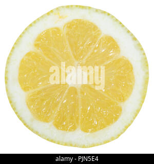 Lemon slice fruit sliced isolated on a white background Stock Photo