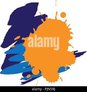 Vector illustration. Background of multi-colored blots of ink Stock Vector