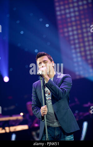 Dutch singer Jan Smit at the Schlagerfestival in Hasselt (Belgium, 02/04/2011) Stock Photo