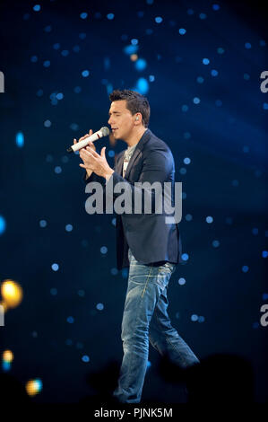 Dutch singer Jan Smit at the Schlagerfestival in Hasselt (Belgium, 02/04/2011) Stock Photo