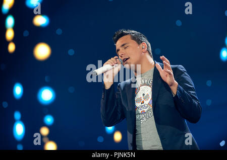 Dutch singer Jan Smit at the Schlagerfestival in Hasselt (Belgium, 02/04/2011) Stock Photo