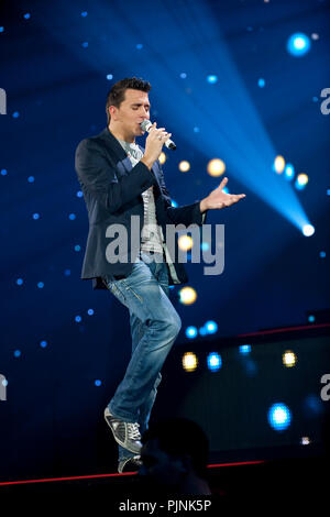 Dutch singer Jan Smit at the Schlagerfestival in Hasselt (Belgium, 02/04/2011) Stock Photo